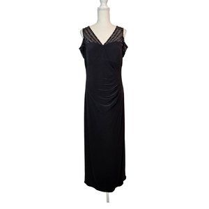 Stunning Patra Evening Maxi Dress, Size 12, Black, Cold Shoulder, V-Neck